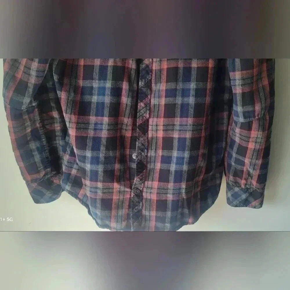 Buckle Exclusive Outpost Makers button-down men's LG maroon blue black gray - Picture 6 of 11